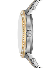Michael Kors Analog Blue Dial Two Tone Steel Strap Watch for Women - MKO1049