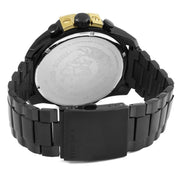 Diesel Mega Chief Chronograph Black Dial Black Steel Strap Watch For Men - DZ4338