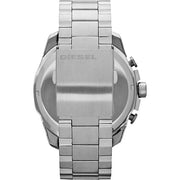 Diesel Mega Chief Chronograph Blue Dial Silver Steel Strap Watch For Men - DZ4417