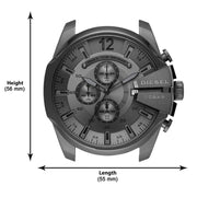 Diesel Mega Chief Chronograph Black Dial Black Mesh Strap Watch For Men - DZ4527