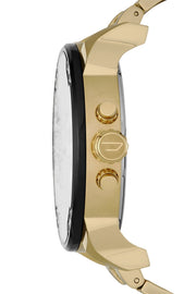 Diesel Mr Daddy 2.0 Chronograph Black Dial Gold Steel Strap Watch For Men - DZ7333