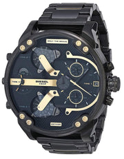 Diesel Big Daddy Chronograph Black Dial Black Steel Strap Watch For Men - DZ7312