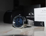 Armani Exchange Hampton Chronograph Blue Dial Silver Steel Strap Watch For Men - AX2178