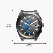 Fossil Everett Chronograph Grey Dial Grey Steel Strap Watch for Men - FS5830