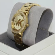 Michael Kors Tibby Three Hand Gold Dial Gold Steel Strap Watch For Women - MK6879