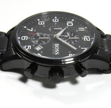 Hugo Boss Aeroliner Chronograph Black Dial Black Steel Strap Watch for Men - 1513180