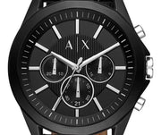 Armani Exchange Drexler Chronograph Black Dial Black Steel Strap Watch For Men - AX2639
