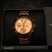 Marc Jacobs Peeker Chronograph Rose Gold Dial Rose Gold Steel Strap Watch for Women - MBM3394