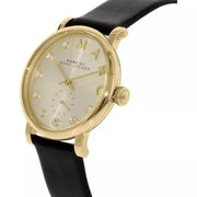 Marc Jacobs Baker Gold Dial Black Leather Strap Watch for Women - MBM1399