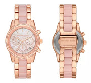 Michael Kors Ritz Chronograph Mother of Pearl White Dial Two Tone Steel Strap Watch For Women - MK6769