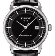 Tissot T Classic Luxury Black Dial Black Leather Strap Watch For Men - T086.407.16.051.00