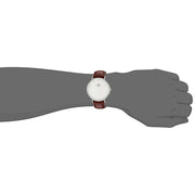 Daniel Wellington Classic St Mawes White Dial Brown Leather Strap Watch For Men - DW00100021
