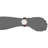 Daniel Wellington Classic St Mawes White Dial Brown Leather Strap Watch For Men - DW00100021