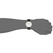 Daniel Wellington Dapper Sheffield White Dial Black Leather Strap Watch For Men - DW00100088