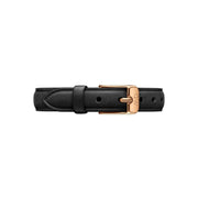 Daniel Wellington Quadro Black Dial Black Leather Strap Watch For Women  - DW00100449
