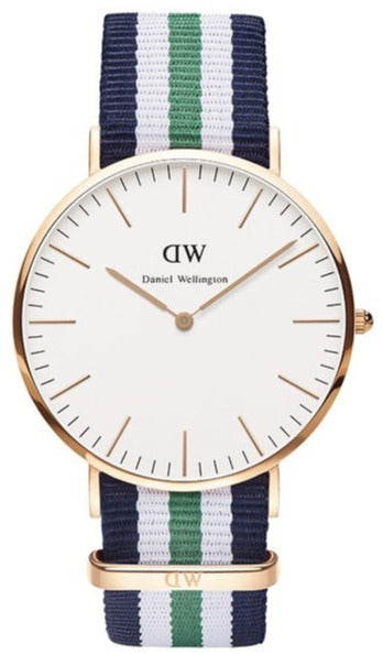 Daniel Wellington Classic Nottingham White Dial Two Tone NATO Strap Watch For Men - 0108DW