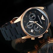 Emporio Armani Sportivo Black Dial Black Steel Strap Watch For Women - AR5906