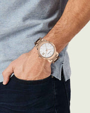 Burberry The City White Dial Rose Gold Steel Strap Watch for Women - BU9004