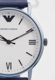 Emporio Armani Kappa White Dial Two Tone NATO Strap Watch For Men - AR80005