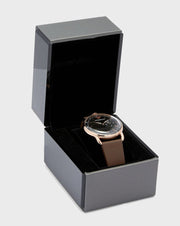 Emporio Armani Aviator Quartz Black Dial Brown Leather Strap Watch For Men - AR11337