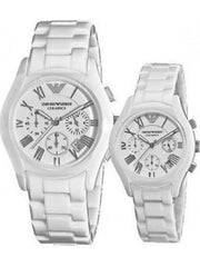 Emporio Armani Chronograph Ceramic White Dial Watch For Women - AR1403