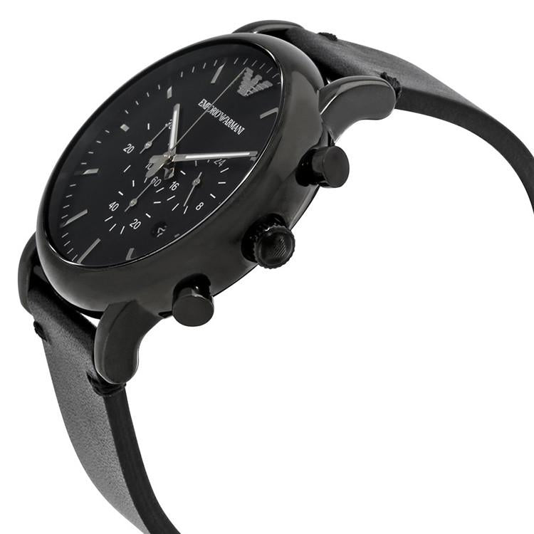 Emporio Armani Black Silicone and Steel Chronograph Watch Emporio Armani Black Silicone and Steel Chronograph Watch