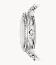 Fossil Virginia Pink Dial Silver Steel Strap Watch for Women - ES3504
