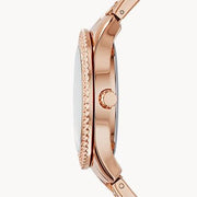 Fossil Stella Rose Gold Dial Rose Gold Steel Strap Watch for Women - ES3590