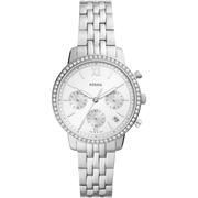 Fossil Neutra Chronograph Silver Dial Silver Steel Strap Watch for Women - ES5217