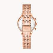 Fossil Boyfriend Chronograph Rose Gold Dial Rose Gold Steel Strap Watch for Women - ES3380