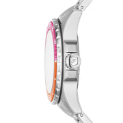 Fossil Blue Dive Analog Pink Dial Silver Steel Strap Watch For Women - ES5351