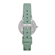 Emporio Armani Gianni T Bar Mother Of Pearl Blue Dial Blue Leather Strap Watch For Women - AR1959
