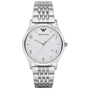 Emporio Armani Classic Silver Dial Silver Steel Strap Watch For Men - AR1867