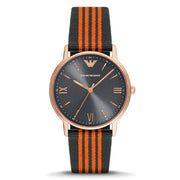 Emporio Armani Kappa Quartz Grey Dial Two Tone Nylon Strap Watch For Men - AR11014