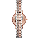 Emporio Armani Gianni T Bar White Dial Two Tone Steel Strap Watch For Women - AR80035