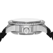 Emporio Armani Sea Explorer Meccanico Automatic Black Dial Black Silicone Strap Watch For Men - AR60062