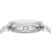 Emporio Armani Meccanico Gianni T-Bar Automatic Silver Dial Silver Steel Strap Watch For Women - AR60022