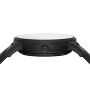 Emporio Armani Meccanico Automatic Skeleton Black Dial Black Leather Strap Watch For Men - AR60042