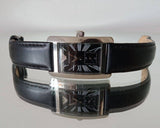 Emporio Armani Classic Black Dial Black Leather Strap Watch For Women - AR0144