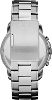 Fossil Grant Chronograph Black Dial Silver Steel Strap Watch for Men - FS4736