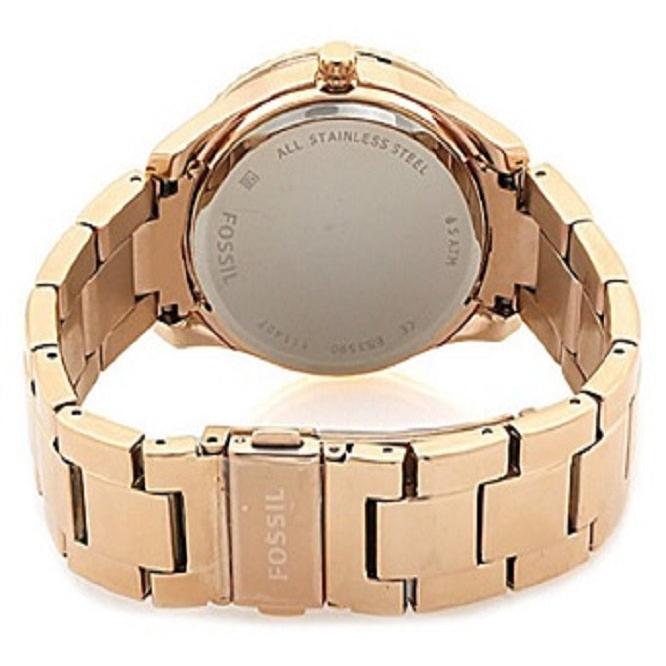 Fossil Stella Rose Gold Dial Rose Gold Steel Strap Watch for Women - ES3590