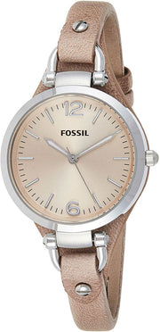 Fossil Georgia Bone Grey Dial Beige Leather Strap Watch for Women - ES2830