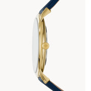 Fossil The Minimalist 3H Analog Blue Dial Blue Leather Strap Watch for Men - FS5789