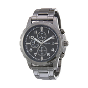 Fossil Dean Chronograph Black Dial Black Steel Strap Watch for Men - FS4721