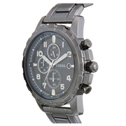 Fossil Dean Chronograph Black Dial Black Steel Strap Watch for Men - FS4721