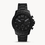 Fossil Bowman Chronograph Black Dial Black Steel Strap Watch for Men - FS5603
