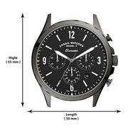 Fossil Forrester Chronograph Black Dial Grey Steel Strap Watch for Men - FS5606