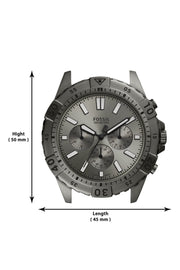 Fossil Garrett Chronograph Grey Dial Grey Steel Strap Watch for Men - FS5621