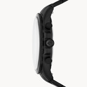 Fossil Forrester Chronograph Black Dial Black Steel Strap Watch for Men - FS5697