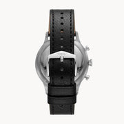 Fossil Retro Pilot Chronograph Black Dial Black Leather Strap Watch for Men - FS5806